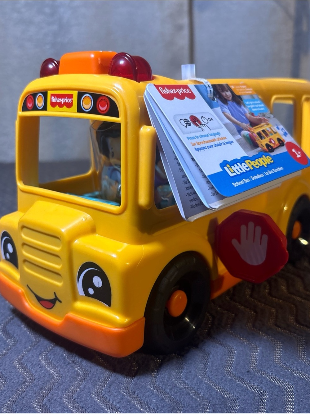 Fisher-Price Little People Bright Yellow School Bus with Red Stop Sign